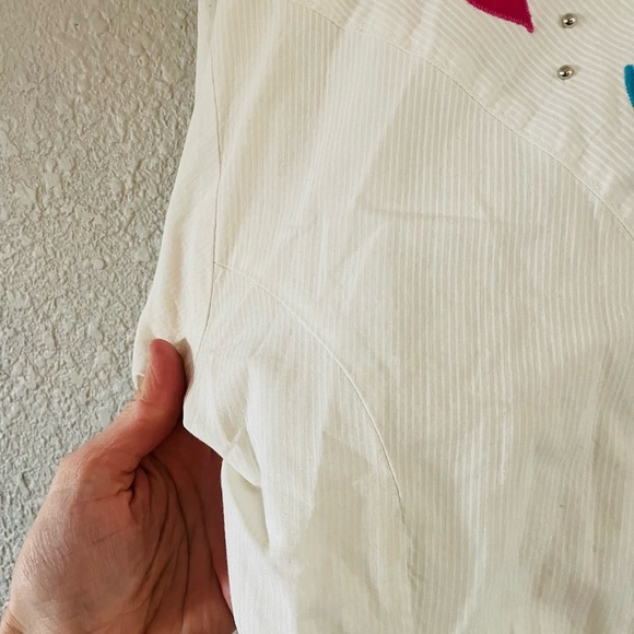 Vintage Button up Circle T Western Long Sleeve Top - Picture 7 of 12